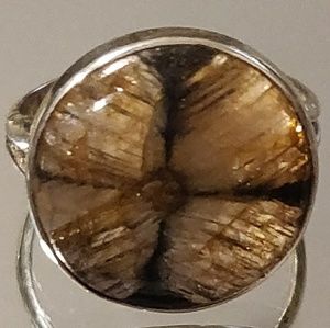Natural Chiastolite Cross Stone Ring
